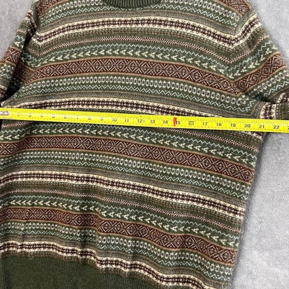 J Crew Sweater Mens XL Fair Isle Lambswool Nordic Crewneck Old Money Preppy